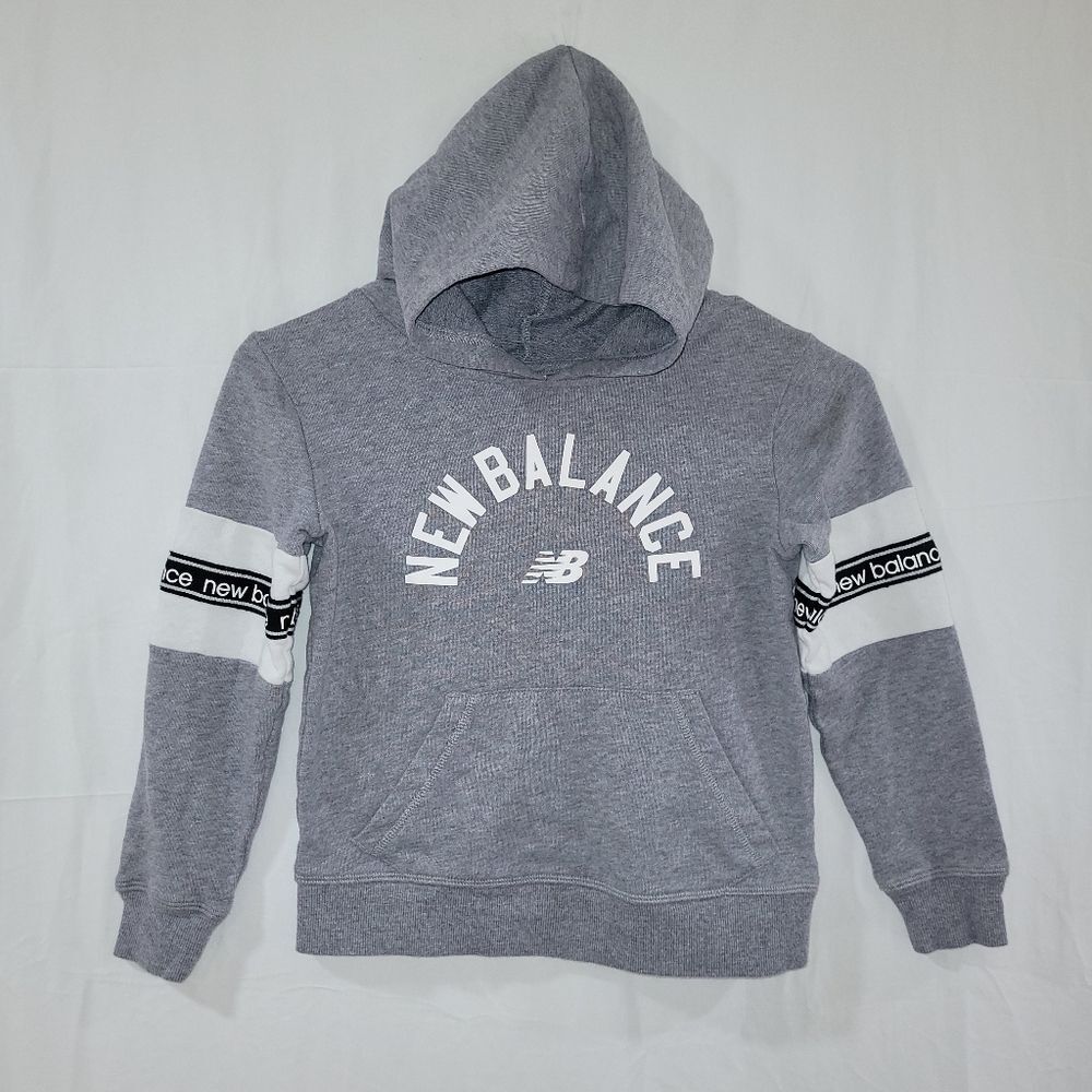 New Balance girls XS 6x Pullover grey white Hoodie Sweatshirt